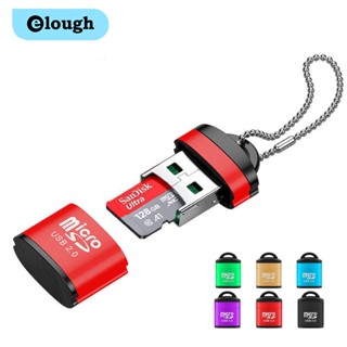 Elough อะแดปเตอร์การ์ดรีดเดอร์ Micro SD TF USB 2.0 ความเร็วสูง ขนาดเล็ก สําหรับโทรศัพท์มือถือ