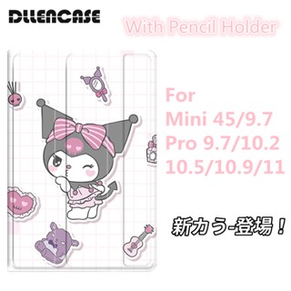 เคส Dllencase พร้อมช่องใส่ดินสอ สําหรับ iPad 2021 Pro 11 2019 2020 10.2 7 8th Generation 2018 9.7 5 6th Mini 4 5 Air 4 10.5 10.9 A327