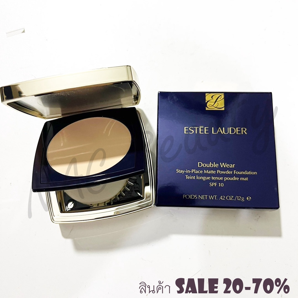 สูตรใหม่_ป้ายไทย_ของแท้100%_แป้งผสมรองพื้น_Estee Lauder Double Wear Stay-In-Place Matte Powder Foundation ขนาด 12 g