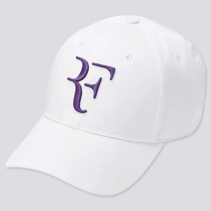Uniqlo X Roger Federer RF Cap (หมวก RF ยูนิโคล่) สีขาว RF สีม่วง