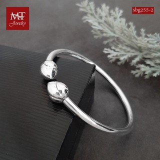 MT กำไลข้อมือเงินแท้ รูปดอกบัว ข้อมือ 17, 18 ซม. Solid 925 Sterling Silver Bangle (sbg255-2) MT Jewelry มณีธารา