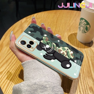 เคสซิลิโคน ขอบสี่เหลี่ยม ลายพราง ป้องกันกล้อง กันกระแทก สําหรับ vivo Y21 2021 Y21s Y33s Y21t Y21e Y21a y33t t1x 4G