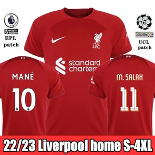 เสื้อกีฬาแขนสั้น ลายทีมชาติฟุตบอล Liverpool Jersey 22 23 2022 23 ชุดเหย้า สีแดง ไซซ์ XS - 3XL