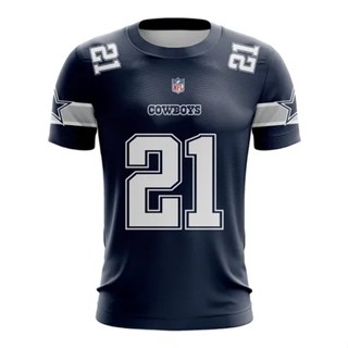 เสื้อกีฬาแขนสั้น ลายทีม Ezekiel Elliott Dallas Cowboys สําหรับผู้ชาย