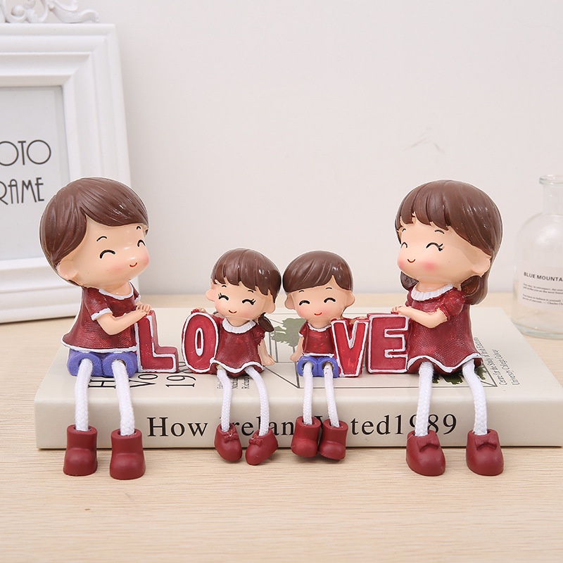 การ์ตูนคู่รักนั่งห้อยเท้า 6 ตกแต่งบ้าน ของขวัญ *ราคาต่อขุด