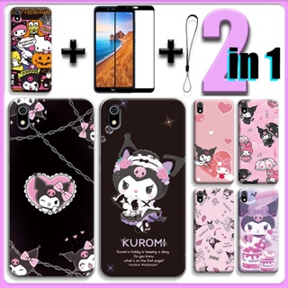 เคส 2 IN 1 สําหรับ Redmi 7A พร้อมกระจกนิรภัยกันรอยหน้าจอเซรามิค Kuromi