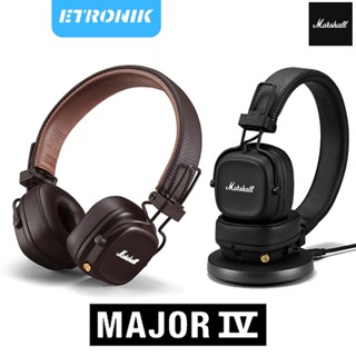 ETRONIK หูฟังแบบครอบหู Marshall Major IV Bluetooth หูฟังสเตอริโอแบบพับได้สำหรับเล่นเกม Rock Headphones พร้อมไมโครโฟน