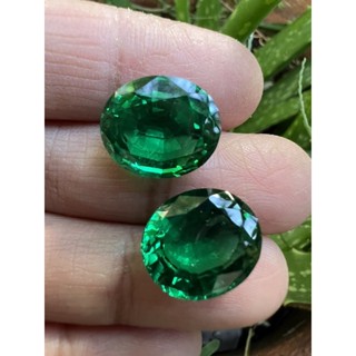 Synthetic Lab Green Emerald Oval 16x20- 40cts