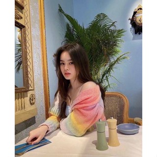 เสื้อรุ้งพลาสเทลกระดุมใส น่ารักจนใครๆต้องเหลียวมอง