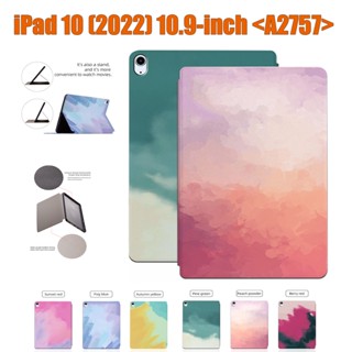 Casing For iPad 10 (2022) 10.9" iPad 10th Gen 10.9-inch A2757 A2777 Fashion Tablet Protective Case High Quality Watercolor Art Painting Flip Leather Stand Cover