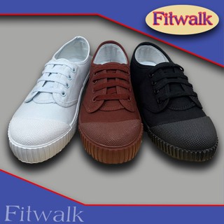 รองเท้านักเรียนชาย รองเท้าผ้าใบ รองเท้าพละ รองเท้านักเรียนFitwalk รุ่น FW-9021