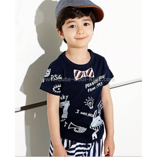 TSB-869 เสื้อยืดเด็กผู้ชาย สีดำ Size-90 (1-2Y)