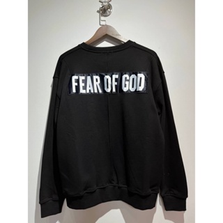 FEAR OF GOD FOG BLACK HEAVY TERRY LOGO SWEATSHIRT เสื้อสเวตเตอร์ กันหนาวแขนยาว แบรนด์เฟียร์ออฟก๊อด เอฟโอจี ตัวหนังสือ