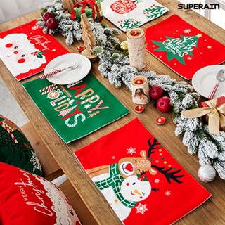 [sup] แผ่นรองจาน ทนความร้อน ลาย Merry Christmas สําหรับตกแต่งปาร์ตี้