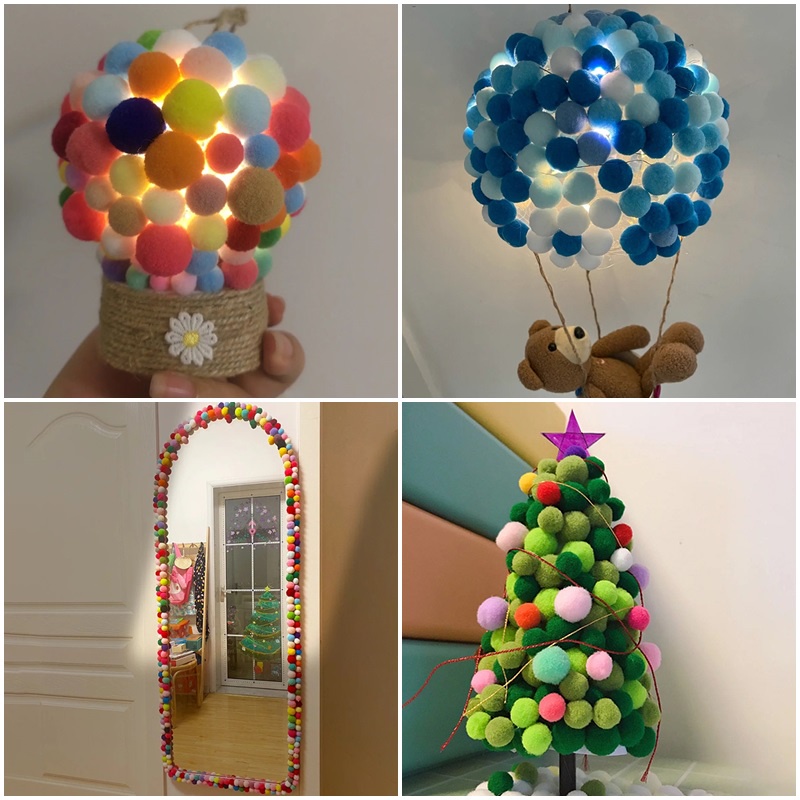 ลูกบอลปอมปอม แฮนด์เมด ขนาดเล็ก DIY 50 ชิ้น