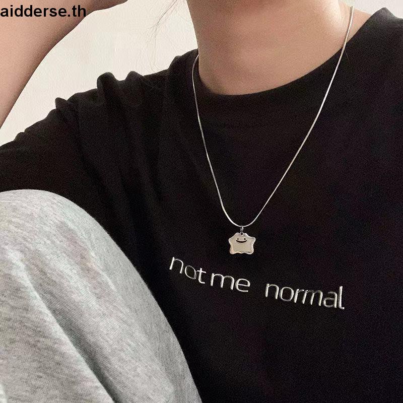 สร้อยคอ สายโซ่ จี้รูปมอนสเตอร์หน้ายิ้ม เข้ากับทุกการแต่งกาย สไตล์ฮิปฮอป เรียบง่าย ระดับไฮเอนด์ แฟชั่นสําหรับผู้หญิง