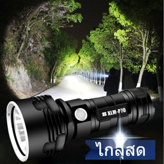 ไฟฉาย LED ที่ทรงพลังเป็นพิเศษโคมไฟกันน้ำแบบชาร์จ USB โคมไฟที่สว่างเป็นพิเศษตั้งแคมป์แม่เหล็กไฟจักรยานนำ Zoomable