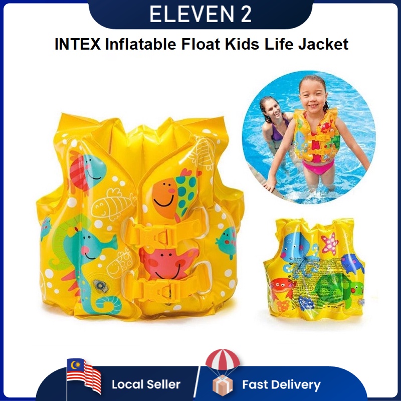 Jaket Keselamatan Renang Kanak-Kanak INTEX – Jaket Terapung Kembung untuk Umur 3 hingga 6 Tahun / Ki
