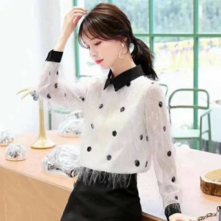 🔥sale🔥เสื้อแฟชั่น ขนน่ารักฟรุ้งฟริ้ง มือ 2