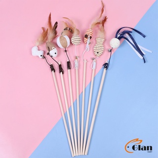 Glanxuan ไม้แฮนด์เมด ไม้ตกของเล่นสัตว์เลี้ยง  Handmade funny cat stick