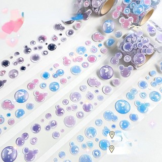 Ins Wind Fantasy Bubble Laser Tape 300 ซม. Goo Card Sticker Roll Handbook DIY Collage Estimated Card Material Handbook Sticker