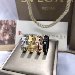 Bvlgari แหวนเซรามิค เงิน S925 สีดํา แฟชั่น สําหรับผู้ชาย P831