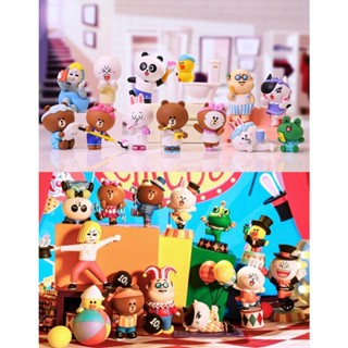 [แบบแยก] POP MART x Line Friends Circus Lifestyle series ลิขสิทธิ์แท้ 🐻🐰🐤 บราวน์ โคนี่ Brown Cony Blind Box Toy Arttoy