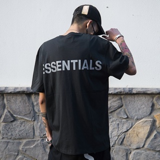 เสื้อยืดแขนสั้น ทรงหลวม ลาย FOG FEAR OF GOD ESSENTIALS สไตล์สตรีท สําหรับผู้ชาย และผู้หญิง