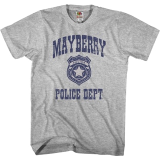 Mayberry Police Dept. Andy Griffith Show T-Shirt เสื้อตราหานคู่ เสื้อยืดสีขาวผู้หญิง