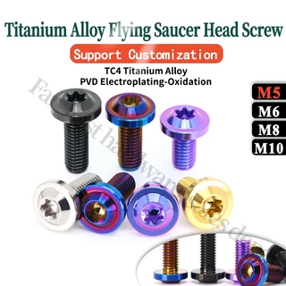 TC4 ไทเทเนียม Flying Saucer หัวสกรู Torx สกรูหัวแผ่น M5 ไทเทเนียม 64 สกรูไทเทเนียม โลหะผสมไททาเนียม M5 M6 M8 M10