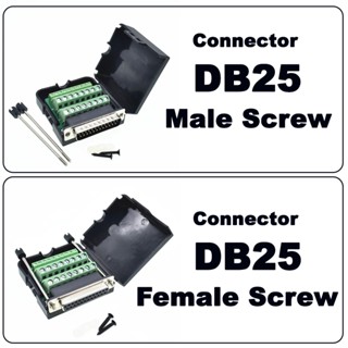 Connector DB25 D-SUB Female/Male  Screw Terminal Port Plastic Cover Data Cable 232/485/422