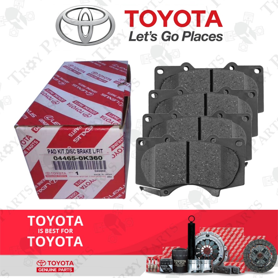 Toyota ผ้าเบรคหน้า 04465-0K360 / 04465-35290 สําหรับ Hilux Revo GUN125 GUN126 Fortuner 2.4 2016-2018