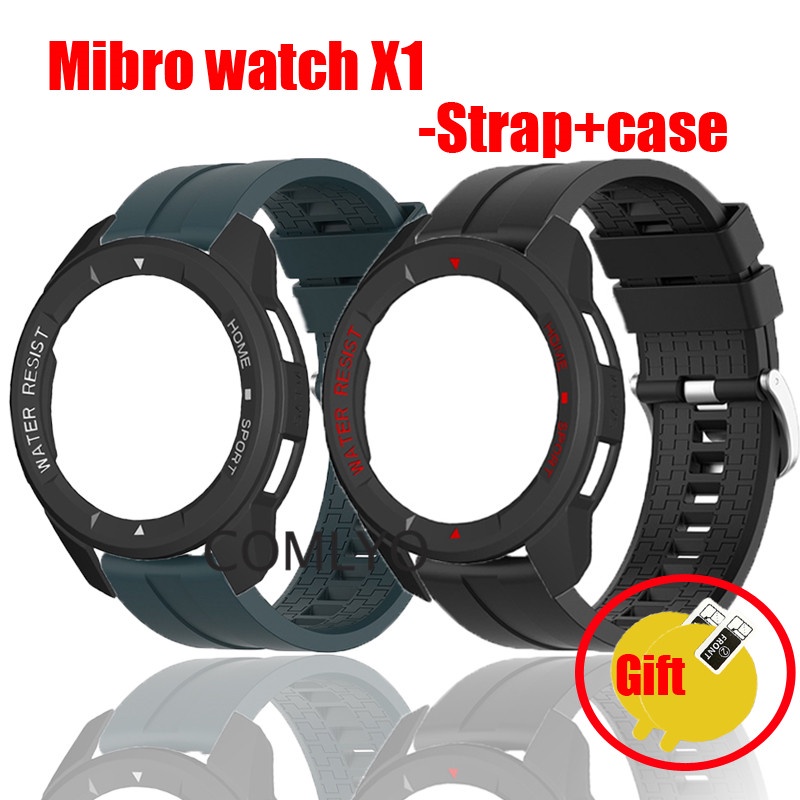 Fit For Mibro watch X1 สายรัดสมาร์ทวอทช์ ซิลิโคน สร้อยข้อมือ สายรัดนุ่ม PC เคสแข็ง เคสป้องกัน กันชน ฟิล์มกันรอยหน้าจอ