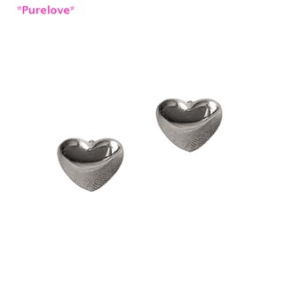 Purelove&gt; ใหม่ ต่างหูสตั๊ด สเตนเลส รูปหัวใจ สีทอง เรียบง่าย หวานแหวว เครื่องประดับแฟชั่นเกาหลี สําหรับผู้หญิง งานแต่งงาน 1 คู่