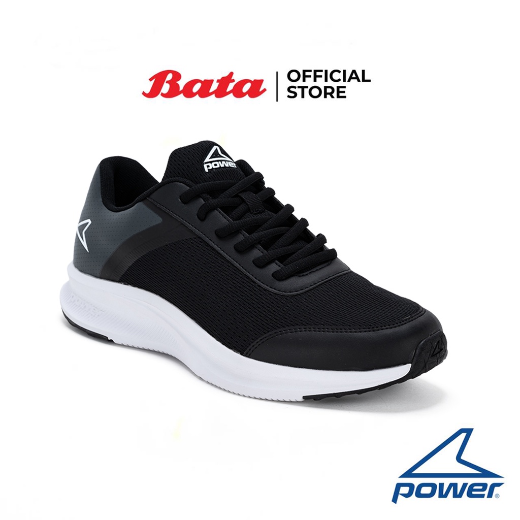 Bata บาจา ยี่ห้อ Power รองเท้าผ้าใบออกกำลังกาย เดิน วิ่ง แบบผูกเชือก รองรับน้ำหนักเท้า สำหรับผู้ชาย รุ่น Harrow Plus 22 CLR สีดำ 8186239