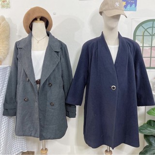 🧸Blazer Coat สีกรม ผ้าสวย ทรงสวย กระดุมสวย