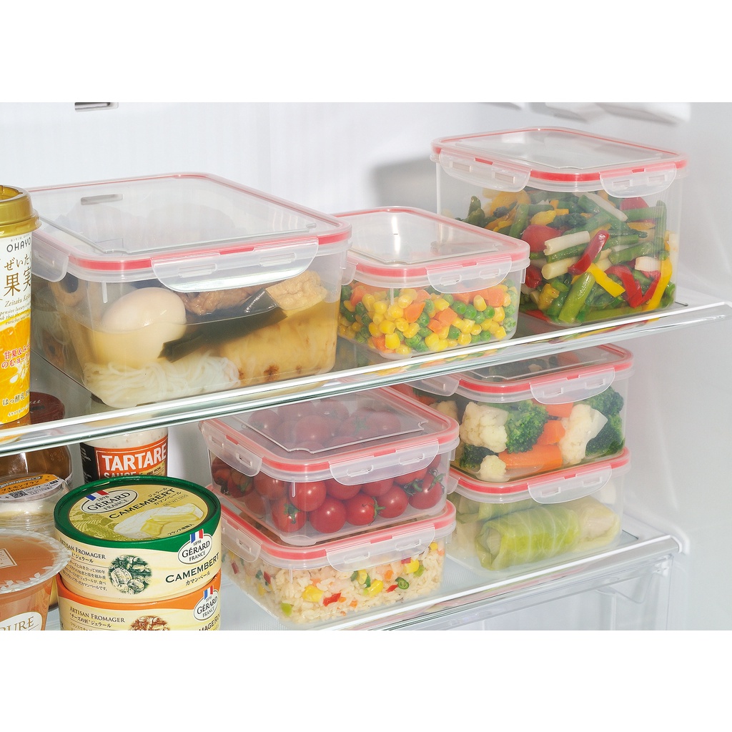 Inomata กล่องเก็บอาหาร (Super lock) สำหรับใส่อาหาร พร้อมขอบยางป้องกันกลิ่น กันน้ำ