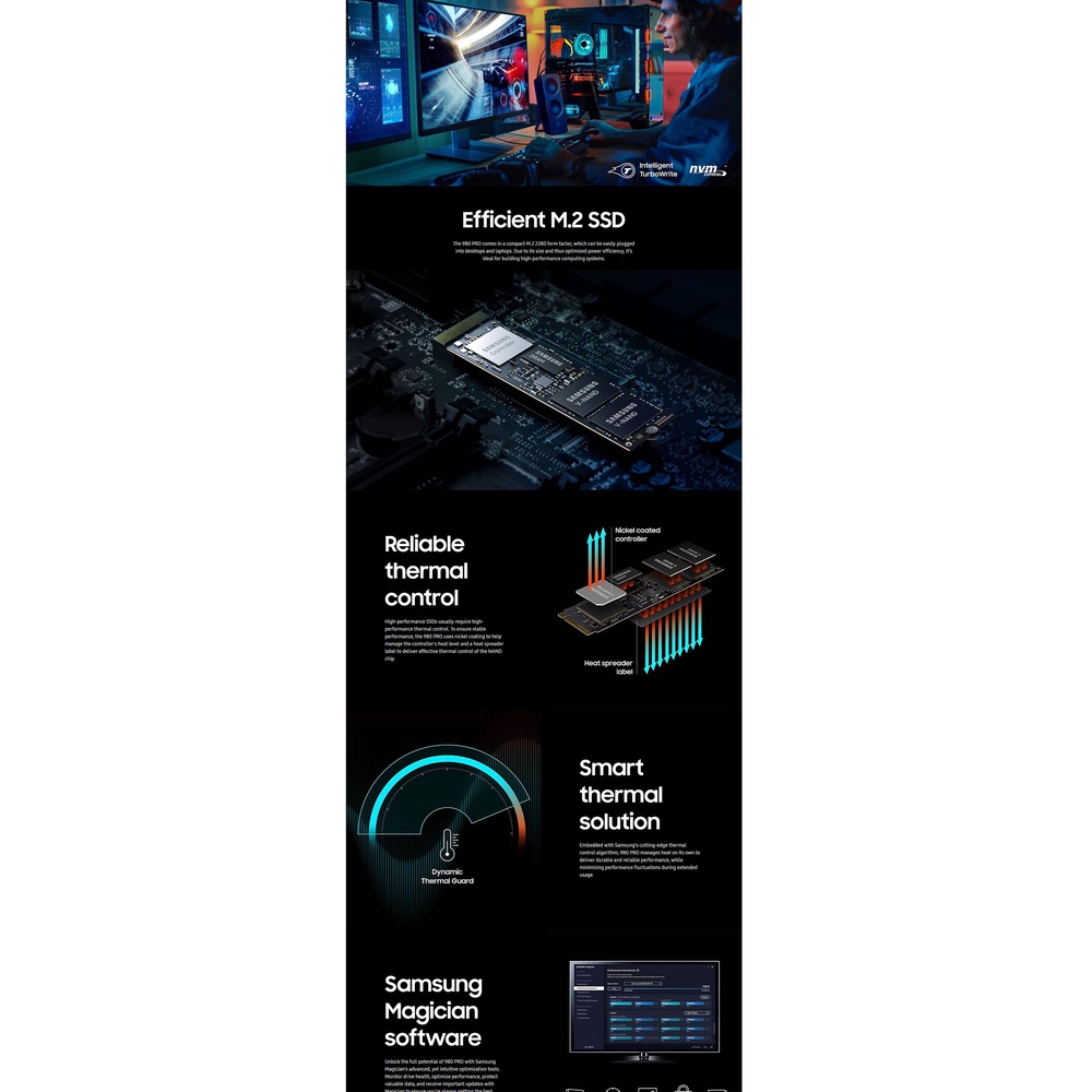 SAMSUNG SSD M2 Nvme 500GB 970 EVO Plus 250GB ภายใน Solid State Drive 1TB MZ-V7S500B ดิสก์980 PRO M.2 2TB สำหรับแล็ปท็อปค #8