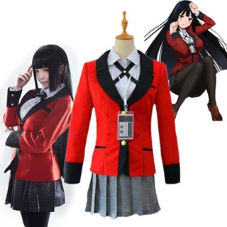 Adult Anime Kakegurui Cosplay Costume Jumpsuit Kakegurui Jabami Yumeko School Uniforms Dress Cosplay Costume Halloween