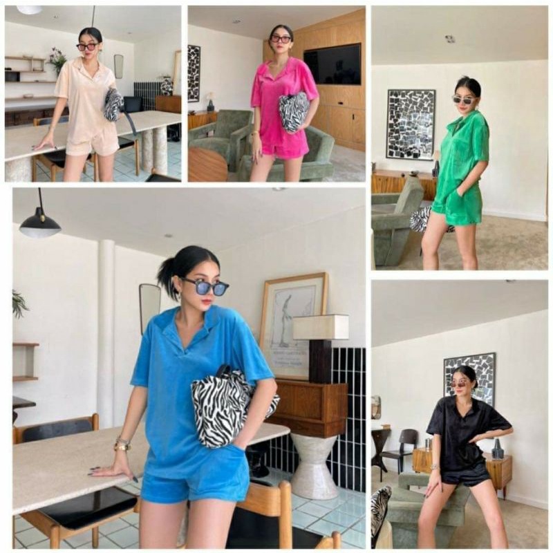 ชุด Set ขาสั้น ผ้ากำมะหยี่ Onseason