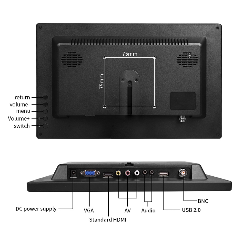 12 Inch PC Monitor 1366X768 Lcd Display for Desktop Gaming monitor Computer Screen Flat Panel HDMI VGA 10.1″ Portable mo #8