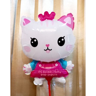 ลูกโป่งก้านแมวชมพู Pinky cat Balloons