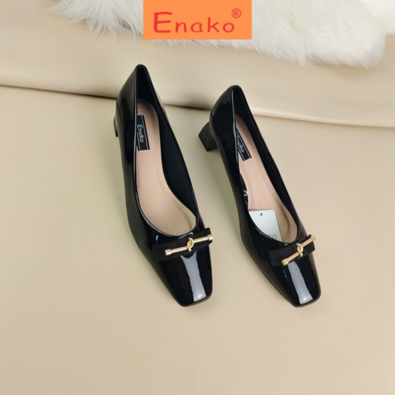 รองเท้าส้นสูงผู้หญิง Enako tp13530 - หัวเหลี่ยม ส้นสูง 3 ซม. หนังแก้ว
