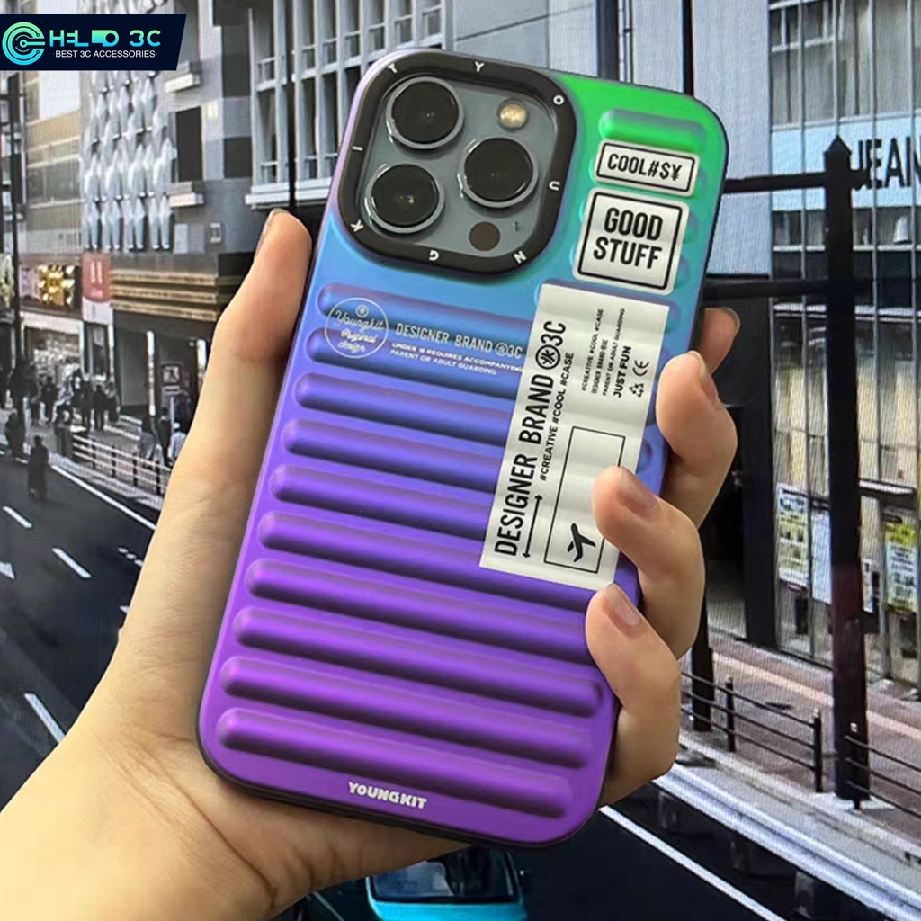 เคส Youngkit กระเป๋าเดินทางที่มีสีสัน เข้ากันได้กับ เคสกันกระแทก iphone 13/14/15 เข้ากันได้กับ เคสไอโฟน 15 pro max กันกระแทก เข้ากันได้กับ เคสไอโฟน 14 pro max กันกระแทก