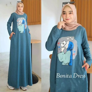 Bonita MIDI DRESS M L XL XXL Get Womens GAMIS (ไม่รวม HIJAB) เสื้อยืดผ้าฝ้าย ลาย The Latest GAMIS For Adult Women COMBED Material 24s JUMBO GAMIS Contemporary MIDI DRESS KAOS WANITA GAMIS Gray POLOS MIDI DRESS IMPORT MUSLIM ชุดเดรส สไตล์เกาหลี สําหรับผู้