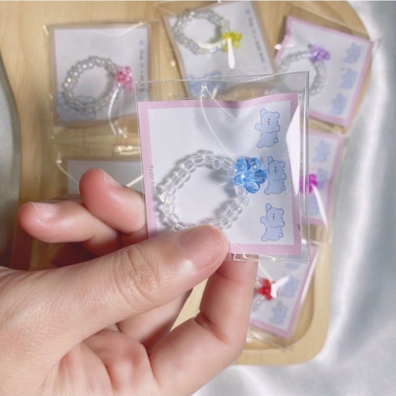 ( พร้อมส่ง ) แหวนลูกปัด ของแจกลูกค้า ของปัจฉิมราคาถูก พร้อมแพคเกจ ♡ [ คละแบบ ]