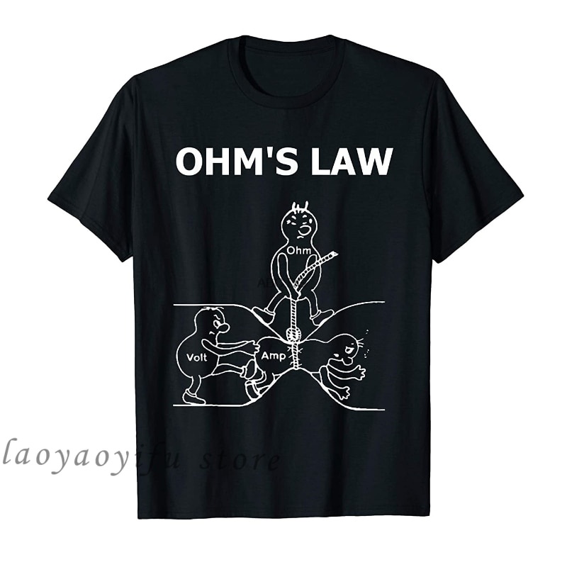 ตลกไฟฟ้าวิศวกร T เสื้อ Ohm 'S Law Ohm Electronic Graphic เสื้อยืดผู้ชายแฟชั่นหลวมสั้นแขน Tee S-5XL เ