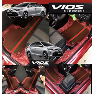 พรมรถยนต์7D (เสริมใยดักฝุ่น)รุ่น Vios2003-2023(หนังคัดเกรดจากโรงงาน)