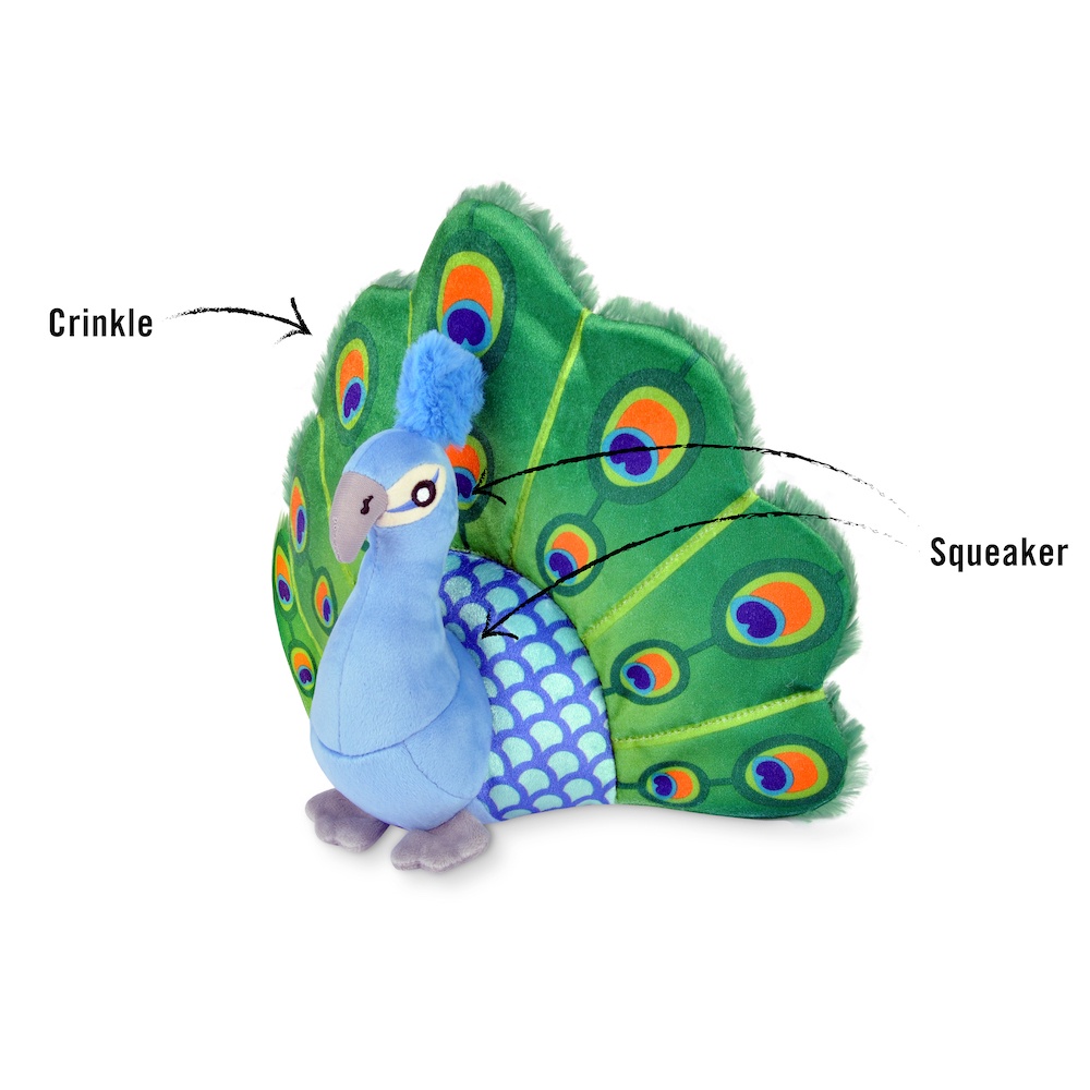 PLAY Percy the Peacock นกยูงตุ๊กตาสุนัข Plush Dog Toy