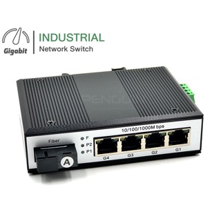 Gigabit Industrial Switch 4 + SC 1.25G Fiber 1310 (A) WDM (ประกัน 1 ปีเต็ม)